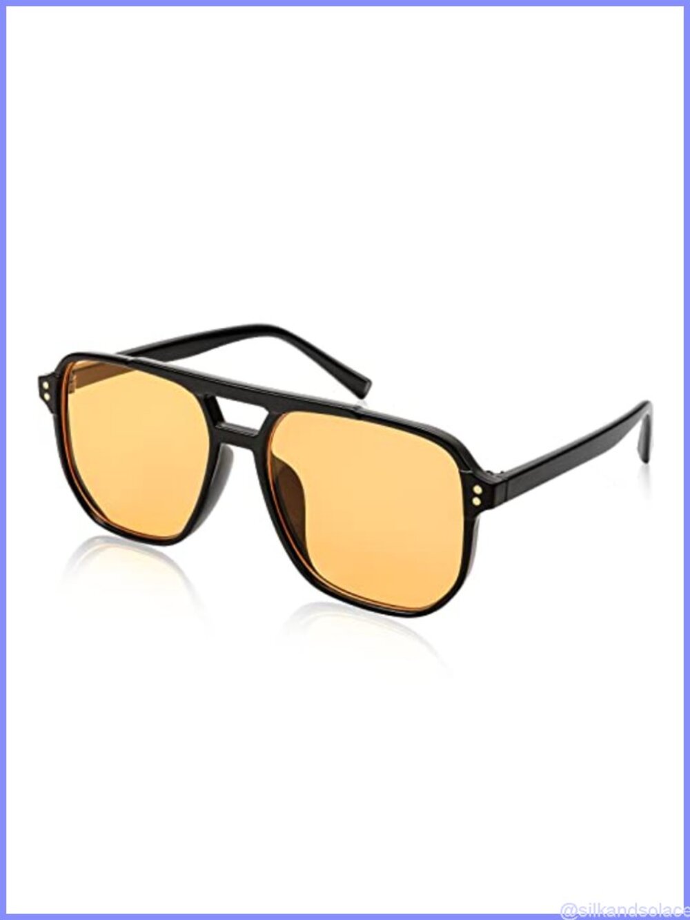 Retro Square Aviator Sunglasses UV400 Full Frame Unisex Glasses